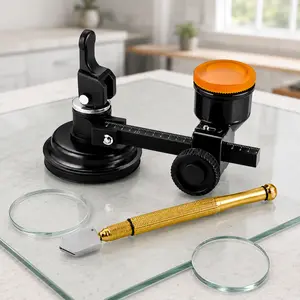 Glass Circle Cutter, Round Glass Cutting Tool, Suction Cup Glass Cutter, Diamond Glass Tile Cutter, Adjustable Circular Glass Cutter, Self-Oiling Glass Cutter, Glass Hole Cutter For Tile Ceramic, Heavy Duty Glass Circle Cutting Tool