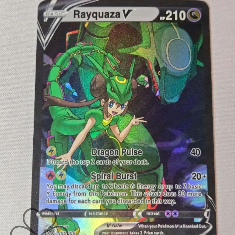 Rayquaza Custom-Made Holo Fan Art Collectible Card, Holographic Non-Sports Trading Card, Collectible Cards, Holographic Cards