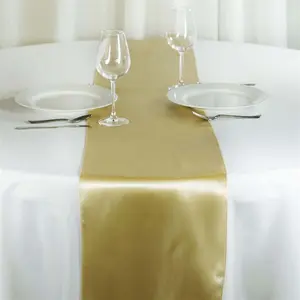 Satin 12"x108" Table Runner Champagne - Stylish Table Linen