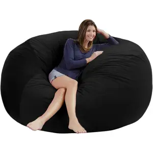 4FT Fluffy Velvet Bean Bag Chair Cover No Filling Large Soft Dutch Fabric Replacement Slipcover for Comfy Lazy Sofa Bed Couch Decor