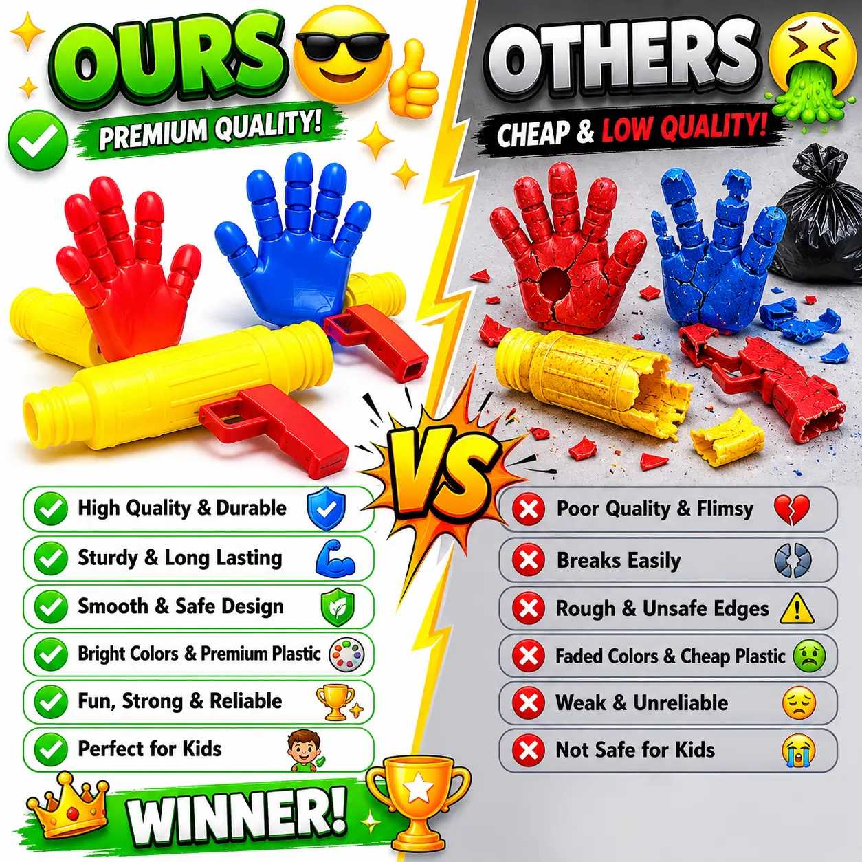 Grab pack 3D Toy Gun -  New Version 2.0 - Stronger and Colored