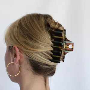 Blueberry Lemon Cafe Claw Clip