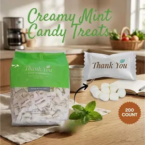 Creamy Buttermint Candies, Individually Wrapped Sweet Mint Treats for Reception and Sharing