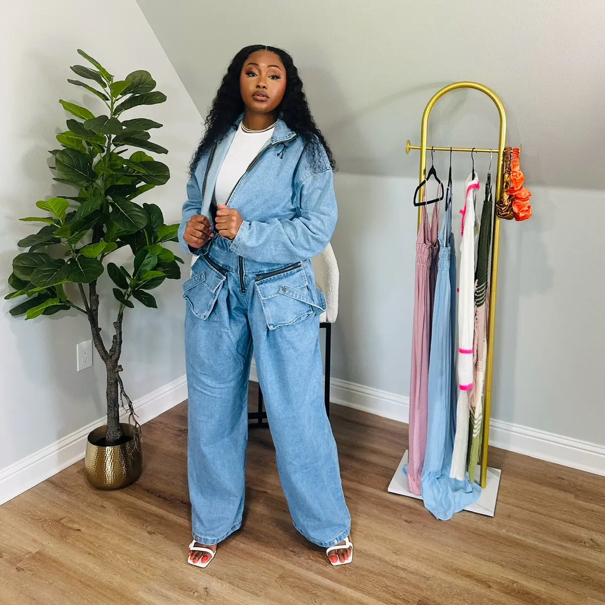 Women's Baggy Denim Set - Perfect for a Comfortable Summer - Womenswear, Jean