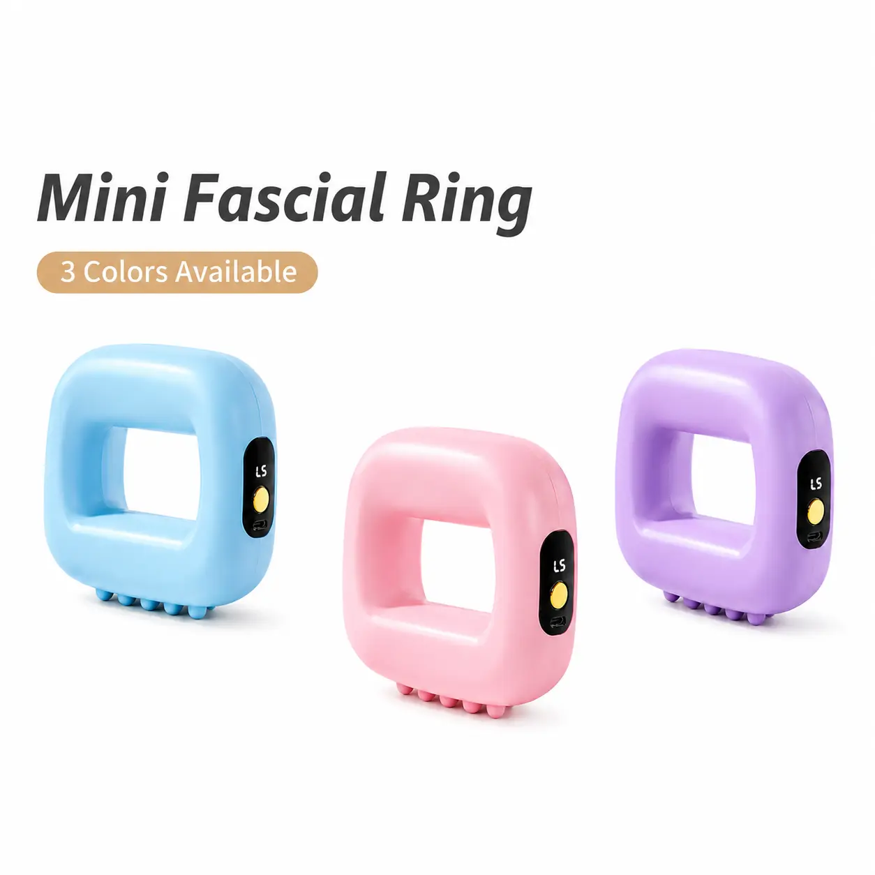 Low-Noise Mini Fascia Ring Massager, 55/94 in Adjustable Belt, Rechargeable Cordless Use