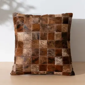 Brindle Cowhide Patchwork Pillow