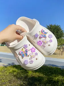 14-Piece DIY Detachable Shoe Charms, Butterfly Flower Bear Star Design, Multifunctional Accessories for Women Sandals Slippers Beach Bags