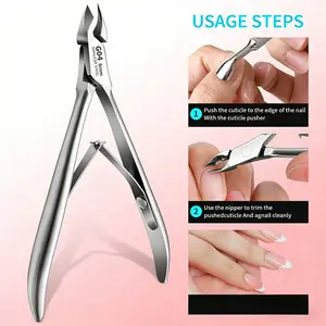 Professional Cuticle Cutter & Pusher Set, 5mm Jaw Sharp Scissors, Efficient Nail Care Tool for Salon Use