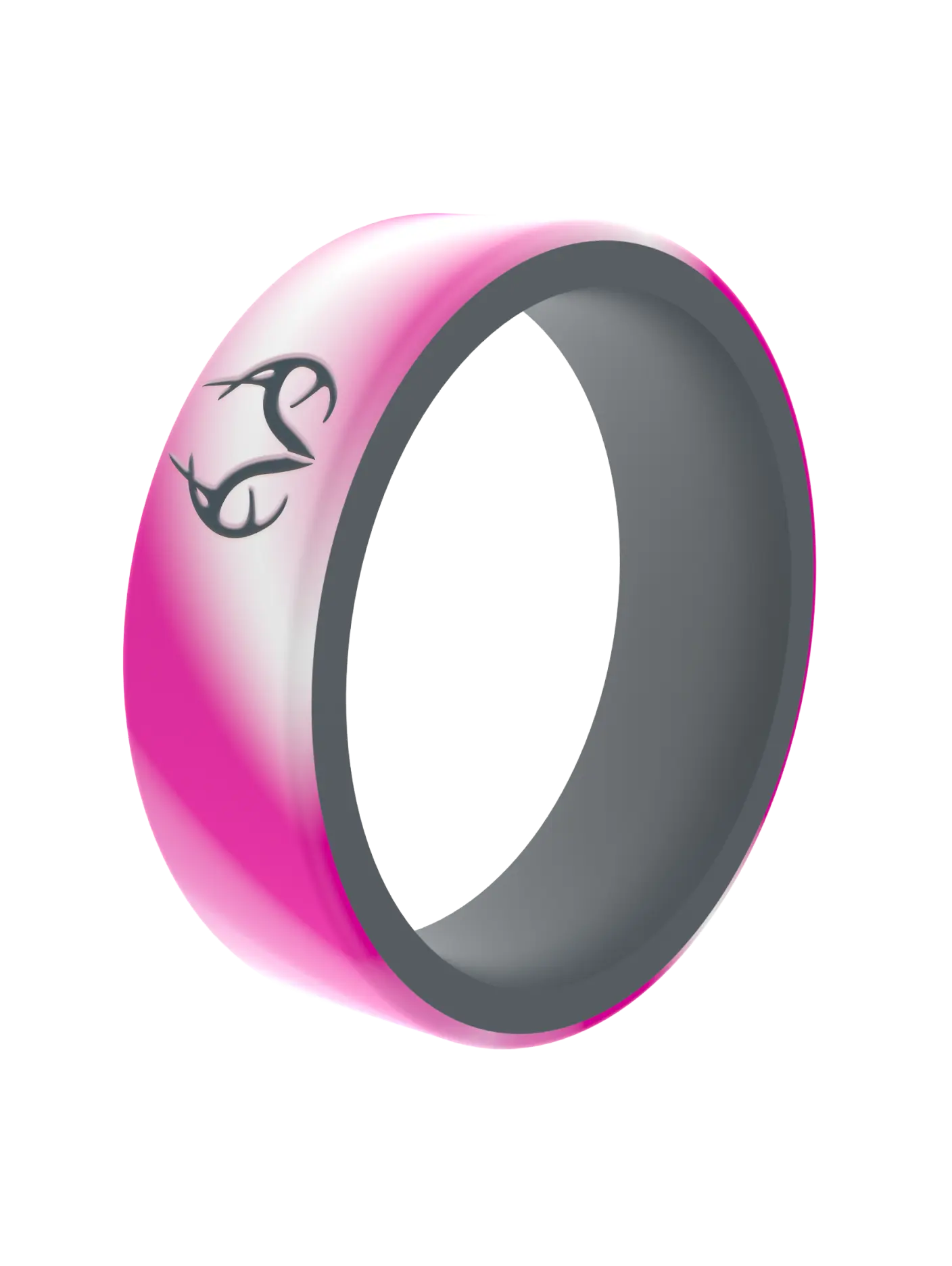 Women's Camo Print Antler Motif Silicone Switch Ring, Breathable Soft Round Band Costume Jewelry Accessory