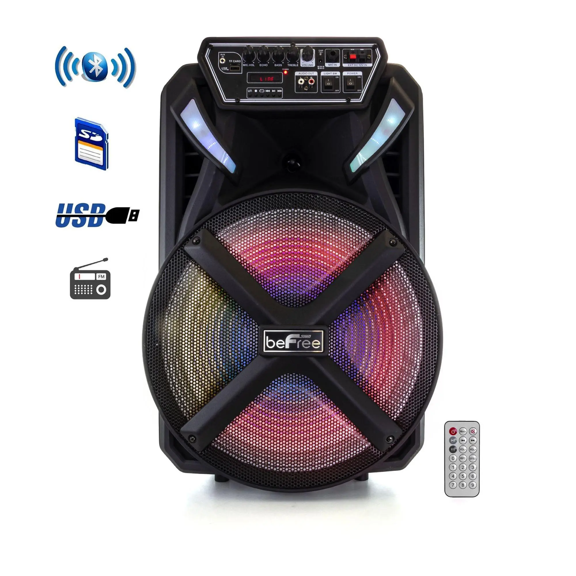 beFree Sound 15" Bluetooth Portable PartySpeaker