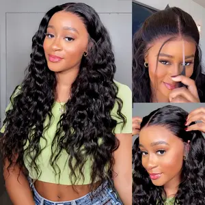 Megalook Flowy Bohemian Curls Wig 13x6 Glueless Lace Frontal Wig Ear To Ear Pre-plucked Natural Hairline Natural Curly Hair Pre Bleached Via Drawstring Band For Any Head #Summervibes