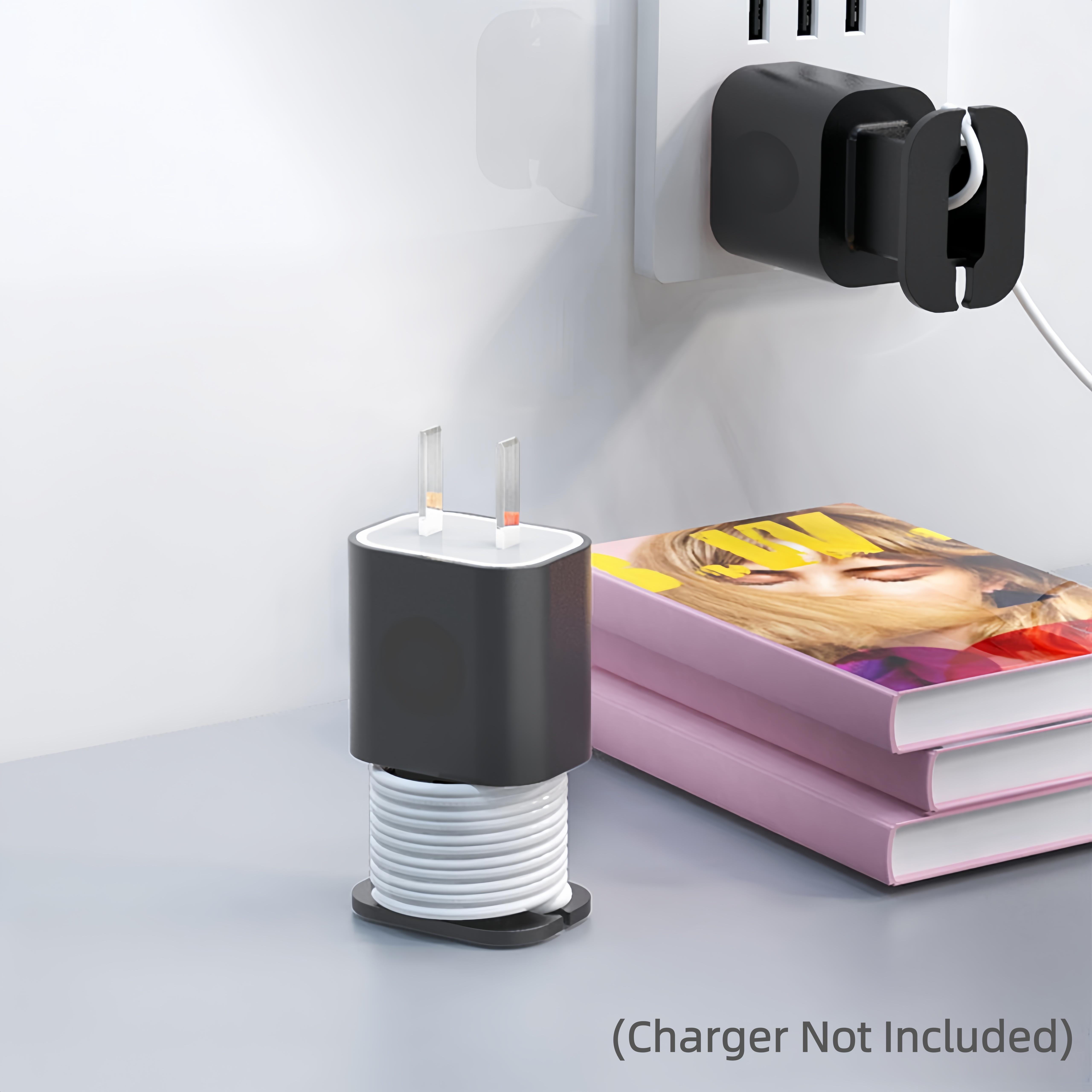 2 in 1 Silicone Charger Protector with Cord Wrap, iPhone Silicone Power Adapter Case, Snapback Charger Winder, Compatible with 18W/20W(Charger Not Included)