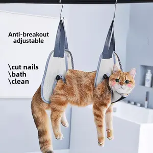Hanging cat bathing hammock, anti-escape cat washing bag, cat nail trimming and grooming fixation tool