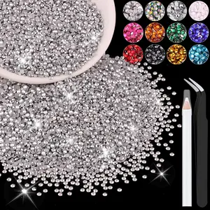 5000PCS 3mm Resin Rhinestones in Bulk Silver for Crafts, DIY Nail Decoration, Bedazzling Flatback Crystals for Tumbler Shoes & Clothing