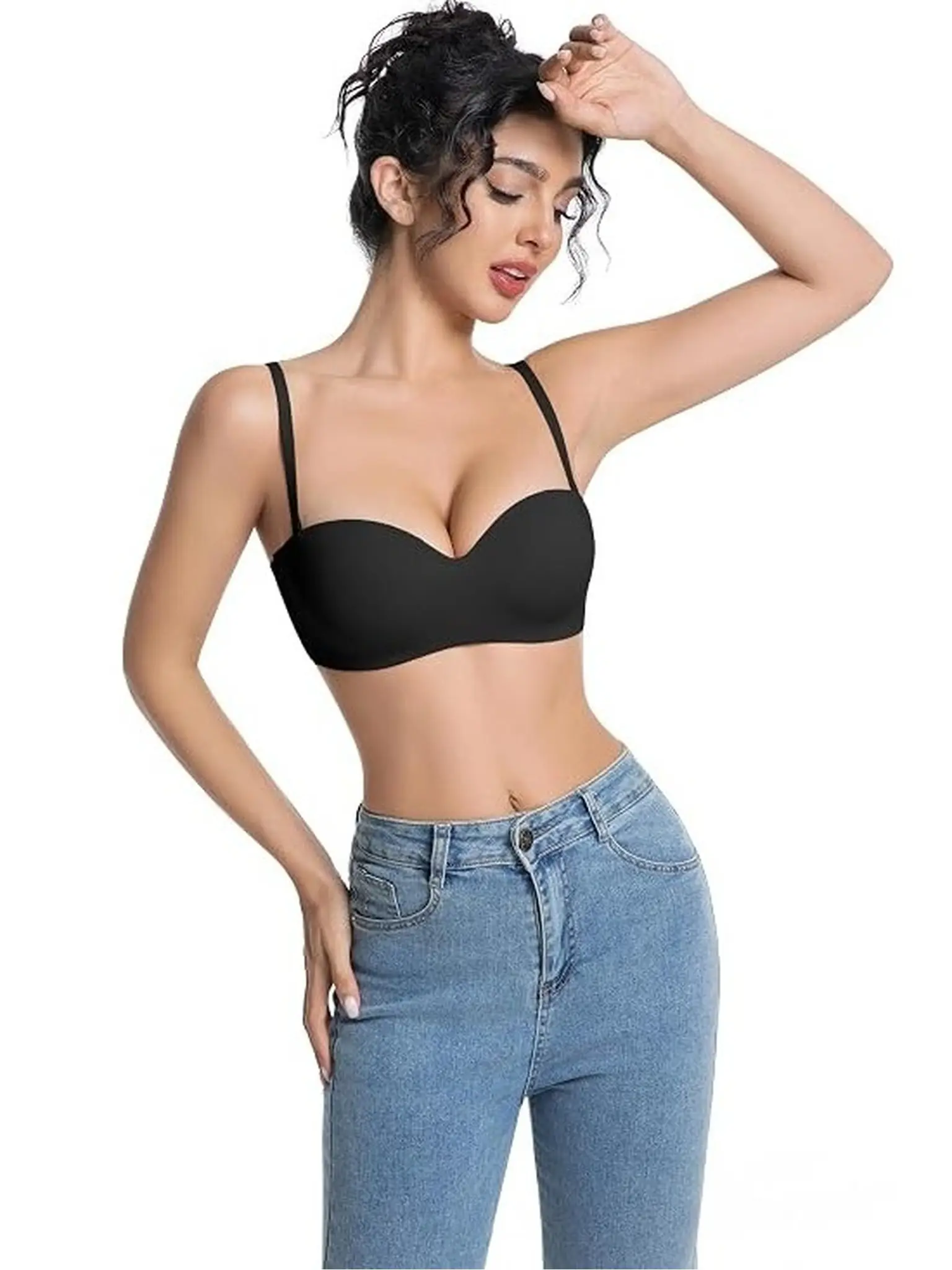 WEILERSA Seamless Wireless Push Up Bra Multi-Way Strapless Bandeau Everyday Sleep Bra Womenswear Bridal