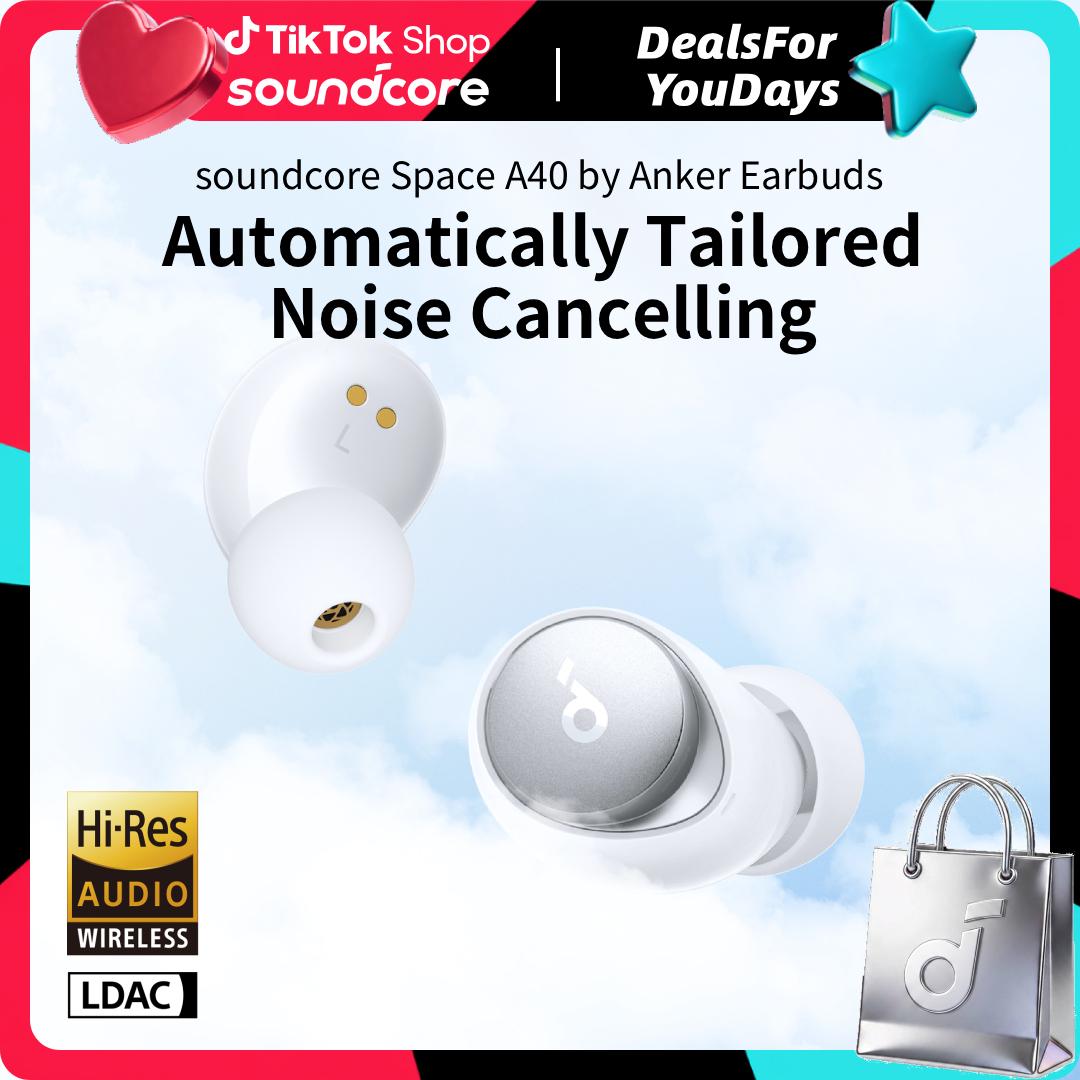 soundcore by Anker Space A40 Auto-Adjustable Active Noise Cancelling Wireless Earbuds, Reduce Noise by Up to 98%, 50H Playtime, Comfortable Fit, App Customization, Wireless Charge #DealsForYouDays, #SummerWins