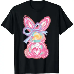 Bunny Easter Day Brushstroke For Men Women T-Shirt