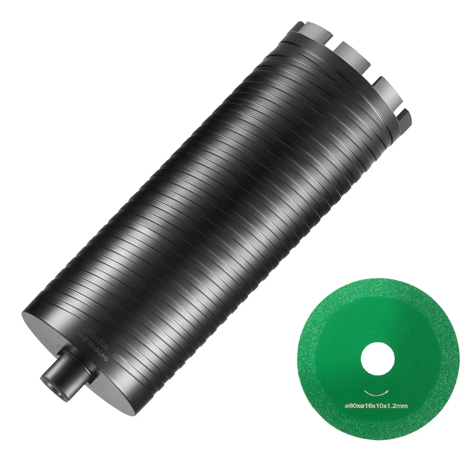 【Summerfinds】VEVOR Core Drill Bit4" Wet/Dry Diamond Core Drill Bits for Brick and BlockConcrete Core Drill Bit with Pilot Bit Adapter and Saw Blade9.5" Drilling Depth5/8"-11 Inner ThreadLaser Welding