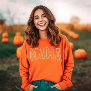 Fall Sweatshirt Mama Puff Print Cozy