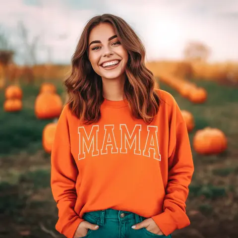 Fall Sweatshirt Mama Puff Print Cozy