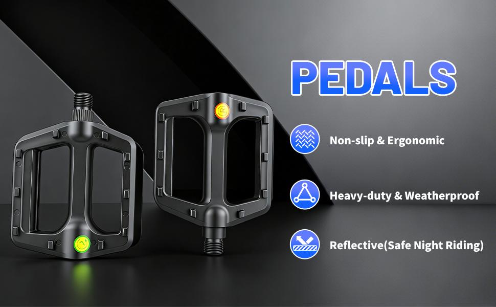 ASKMY E500 Fat Tire Electric Bike Replacement Parts – 20-Inch All-Terrain Fat Tires,  Left & Right Pedal Set, Waterproof and soft Seat, Brake Lever, Electric Throttle Handle Grip