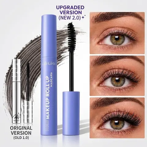 Badi Voluminous Lengthening Mascara - Tube Formula, Curling Thickening Defining False Lash Effect, Buildable Non-Clumping Natural Full Lashes, Beginner-Friendly Easy Eye Makeup for Women, Back to School