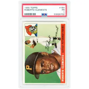 Roberto Clemente Pittsburgh Pirates 1955 Topps #164 PSA Authenticated 1 Rookie Card - Fanatics Authentic Certified