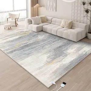 NujorWarm Graphene Electric Heating Carpet Soft Plush Heated Area Rug Heater Floor Mat with Timer Fast Warm Up for Home Office Study Playroom 120V 450W 3x4.6Ft