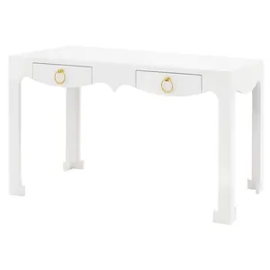 Jordan Console Table-Desk in Chiffon White