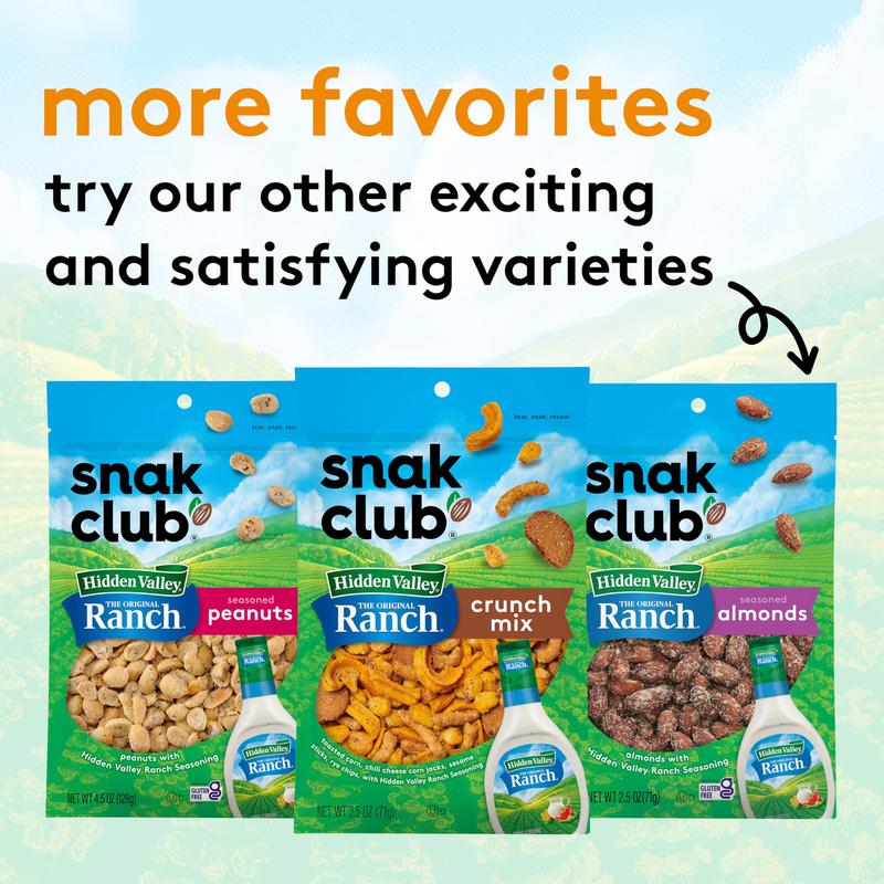 Snak Club Family Size Hidden Valley Ranch Toasted Corn E-Comm 8.5 Ounce, 3 Pack Bundle