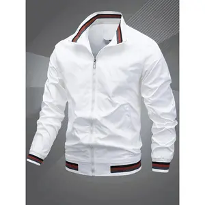 Men's Classic Design Baseball Collar Jacket Spring and Autumn, Men's Pilot Jacket Trench Coat Jacket