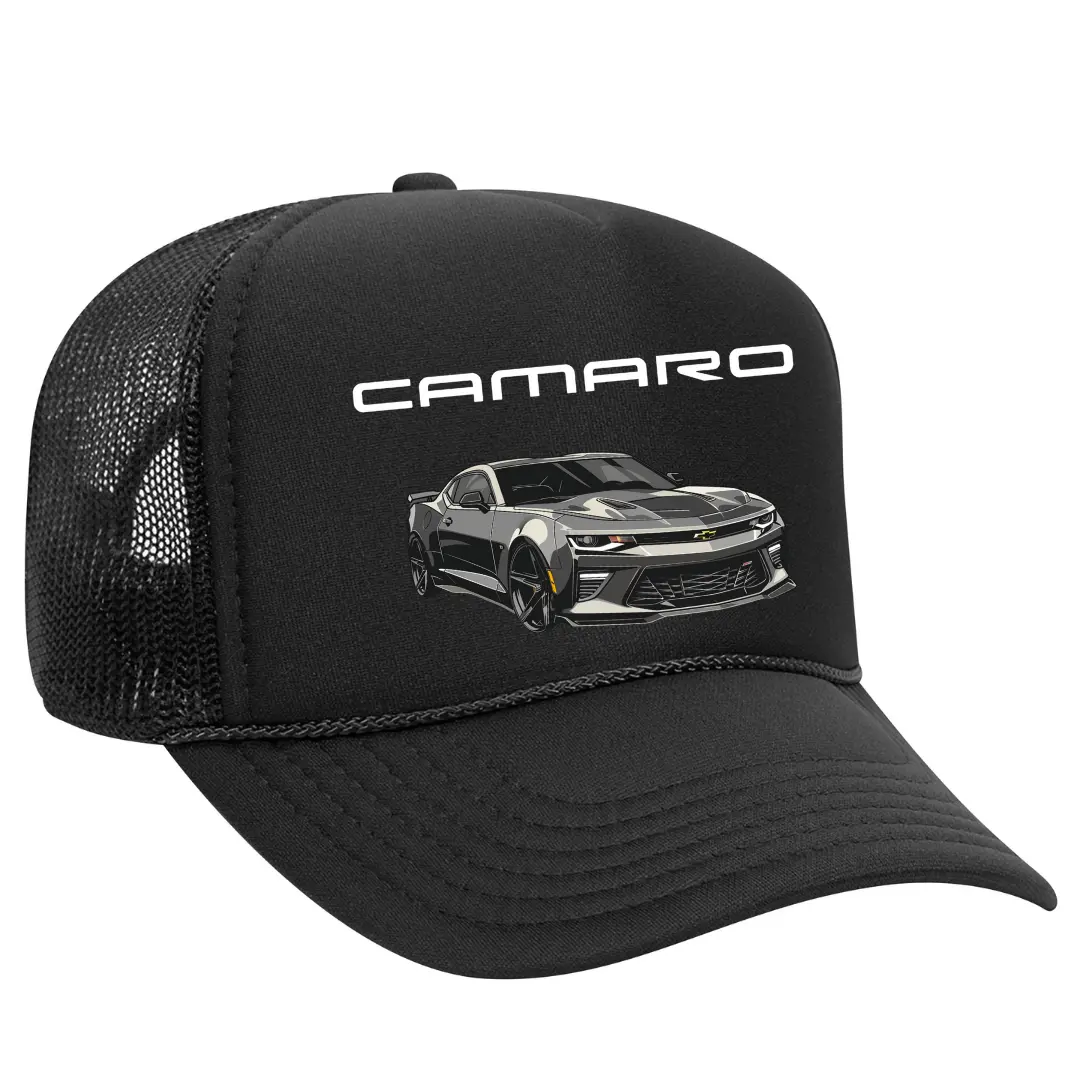 Black Threadz Unisex Camaro Baseball Cap - Breathable Logo Print Snapback Hat, Adjustable Fit, Women's Accessory, Perfect for Any Occasion, Gift for Camaro Enthusiasts, Snapback Hats, Everyday