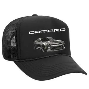 Black Threadz Unisex Camaro Trucker Hat - Sporty Fabric Cap for Men and Women, Sporty Hats