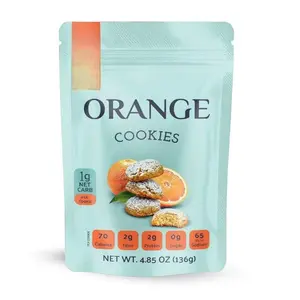 Flèche Healthy Treats Gluten Free Orange Cookies - Italian Style Low Carb & Low Glycemic - Sugar Free, Dairy Free, 4.85 oz Pack Almond Snack