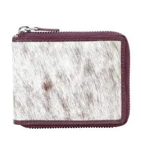 Small zip around men's wallet made from genuine cowhide & leather by Myra
