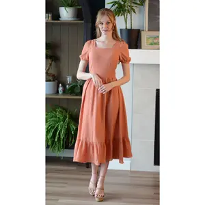 Villanelle Dress | Peach Midi Dress Villanelle Dress | Peach Midi Dress