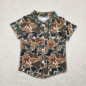 Boy Summer Tshirt Boy Camo Hunting Clothes Pocket Toddler Summer Clothing