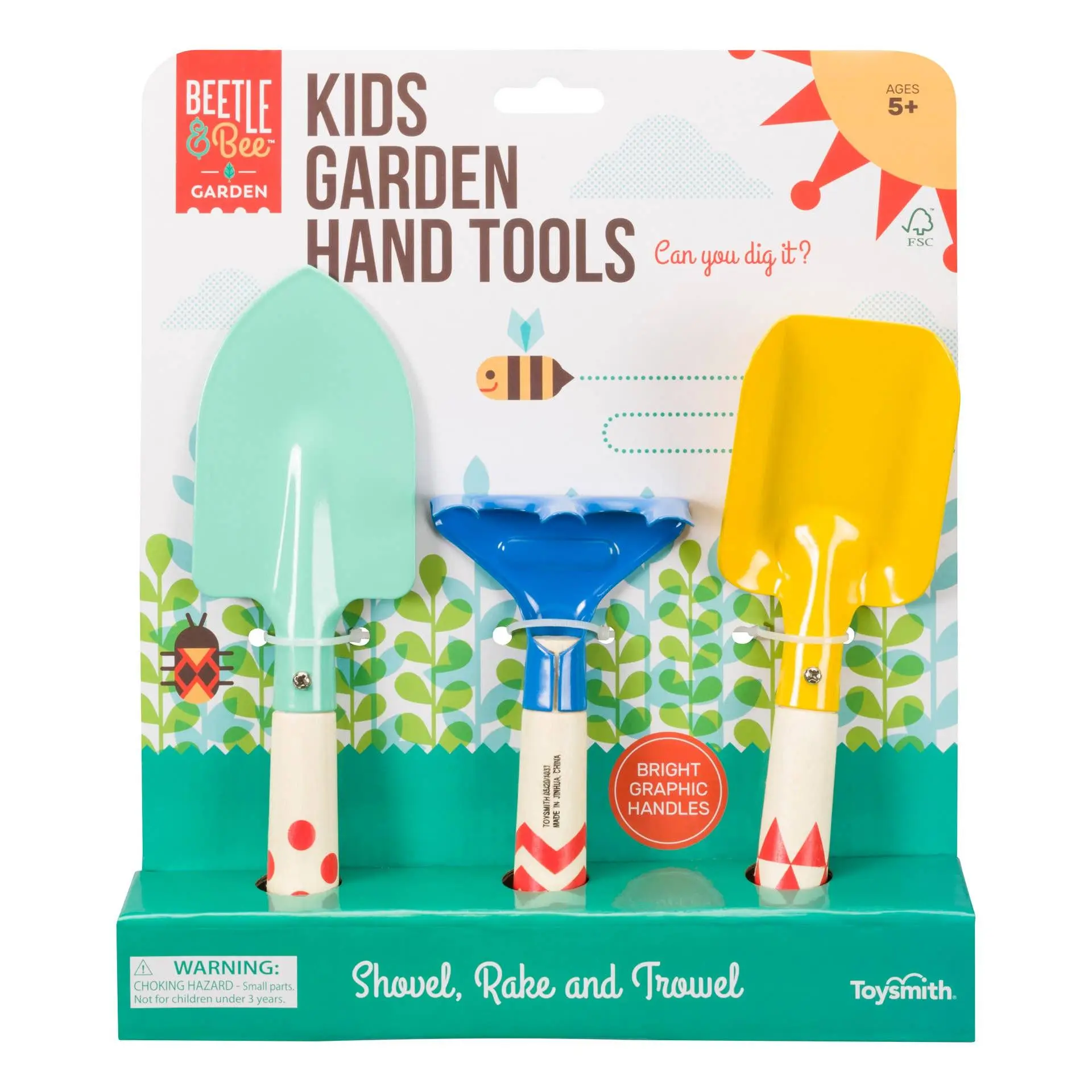 Kids Garden Tool Set for Children 3PCS Shovel Rake Trowel Outdoor Gardening Toys