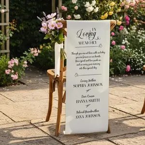 Personalized Wedding Memorial Chair Sash Fabric Remembrance