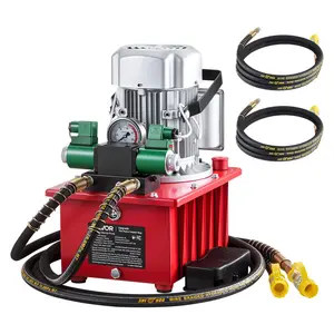 【Summervibes】VEVOR Electric Driven Hydraulic Pump, 750W 10,000 PSI, 120V Double Acting Hydraulic Pump Power Pack Unit, Solenoid Valve with Pedal Switch, 2.1 Gal / 8L, for Punching, Bending, Double Acting Cylinders
