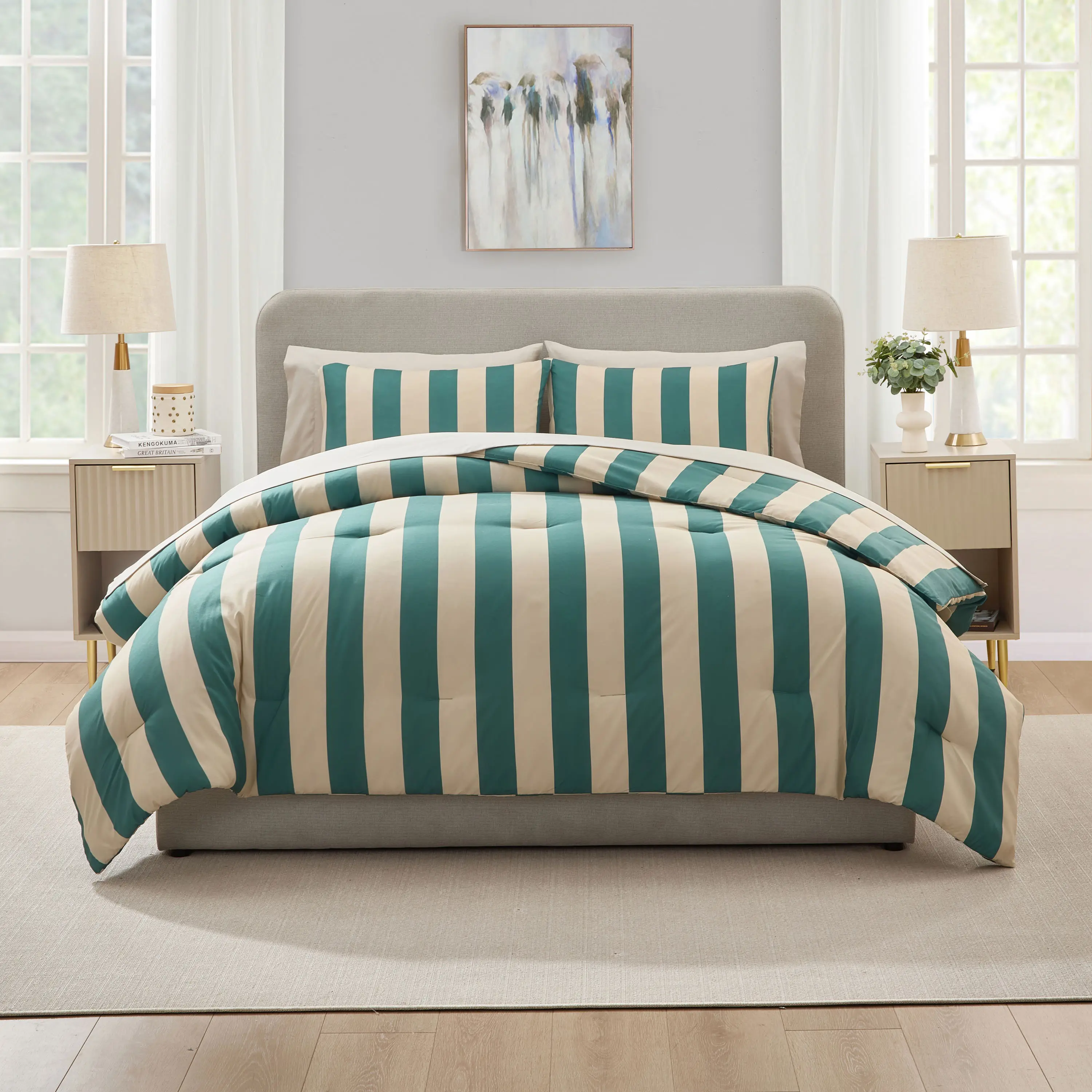 NESTL Comforter Sets Bed in a bag Striped Comforter Sets with Sheets, Bedding Set