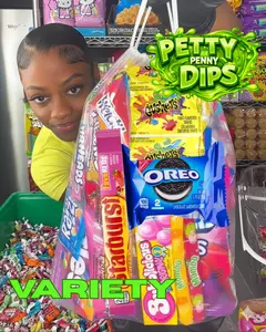 REGULAR MIXED (9x12) Petty Penny Dip Bag Clear Drawstring;Variety Bite-Sized Candy Bag (5-6LBS)