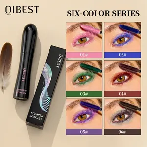 QIBEST Colorful Curling Volumizing Mascara Waterproof Fast Drying Eyelashes Extension Multicolor Lashes Makeup Lasting Mascara Styling Tool