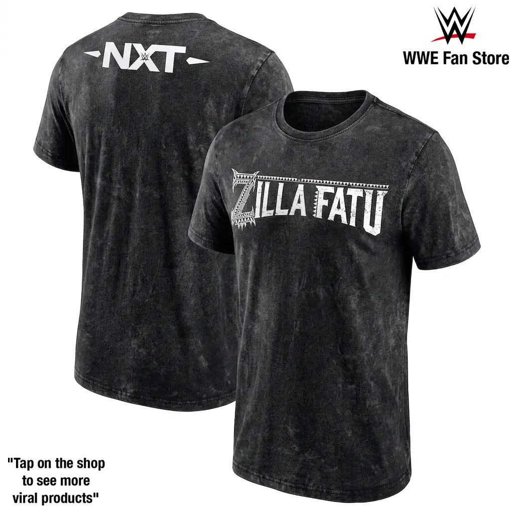 Men's Black Zilla Fatu NXT Graphic Tee, WWE Wrestling Shirt, Zilla Fatu The Bloodline Legacy, Rising Samoan Star, Pro Wrestling Career, NXT Superstar, Men's Top, Washed T-Shirt, Wrestling Fan Apparel