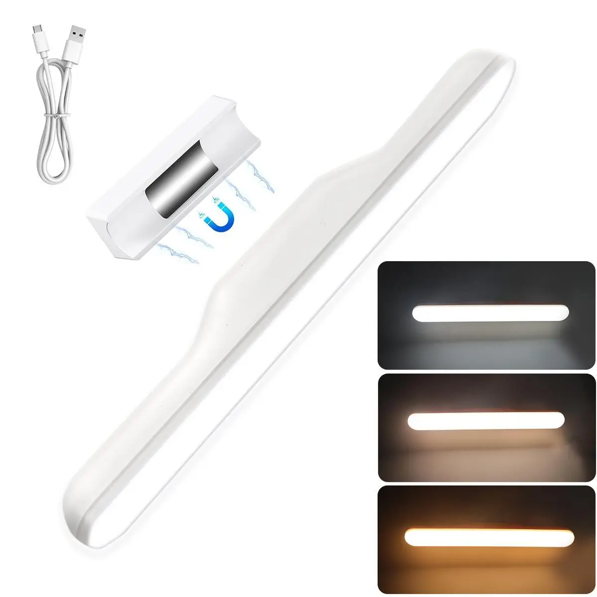 Rechargeable Vanity Makeup Lights - Wireless LED Stick-On Light Bar for Mirror, 3 CCT & Dimmable | Cordless Bathroom Lighting, Gift for Women