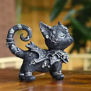 Mysterious Cat Statue, Unique Home Decor for Cat Lovers, Elegant Feature for Living Room or Garden, Decorative Animal Figurine