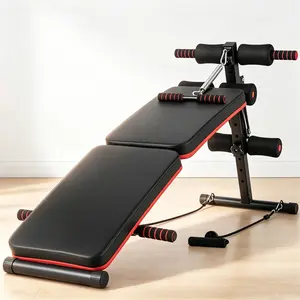 8-in-1 Adjustable Sit Up Bench, Foldable Multifunctional Workout Bench Press for Home Gym, Ab Exercise Bench with Spring Handle Cable Fly & Elastic Ropes for Full Body Strength Training summervibes