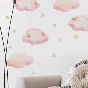 Cloud Wall Stickers for Kids Room Decor, Star Elements Wall Decals, Perfect for Bedroom, Room, Girl's Room