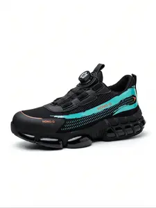 Men's Casual Lace Up Front Safety Shoes, Breathable Mesh Comfortable Non-slip Work Shoes, Fashionable Anti-smash and Anti-puncture Shoes for Daily Wear, Boy, Steel Toe Shoes, Steel Toe Sneakers, Steel Toe Footwear
