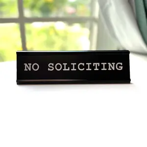 No Soliciting Nameplate, Office Decor, Novelty Desk Decor